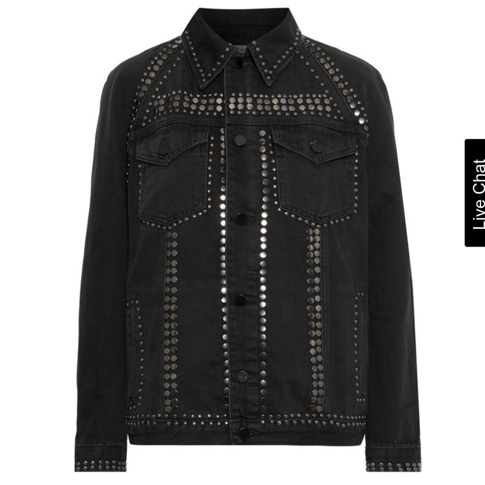 FRAME le studded denim jacket - black